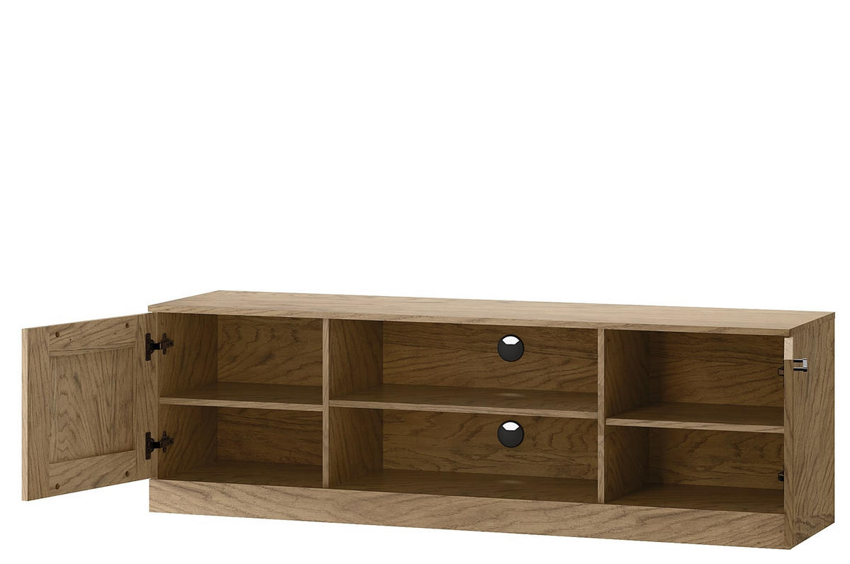 WOHNWAND Cozy Eiche Rustikal 2-teilig - Eichefarben/Braun, Holz/Metall (160/50/42cm) - Feldmann-Wohnen
