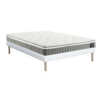 MATRATZE und Bettgestell mit Lattenrost und Stoffbezug - 2 Personen - Stoff - Weiß - - Weiß, Textil (140/190cm) - Vente-Unique