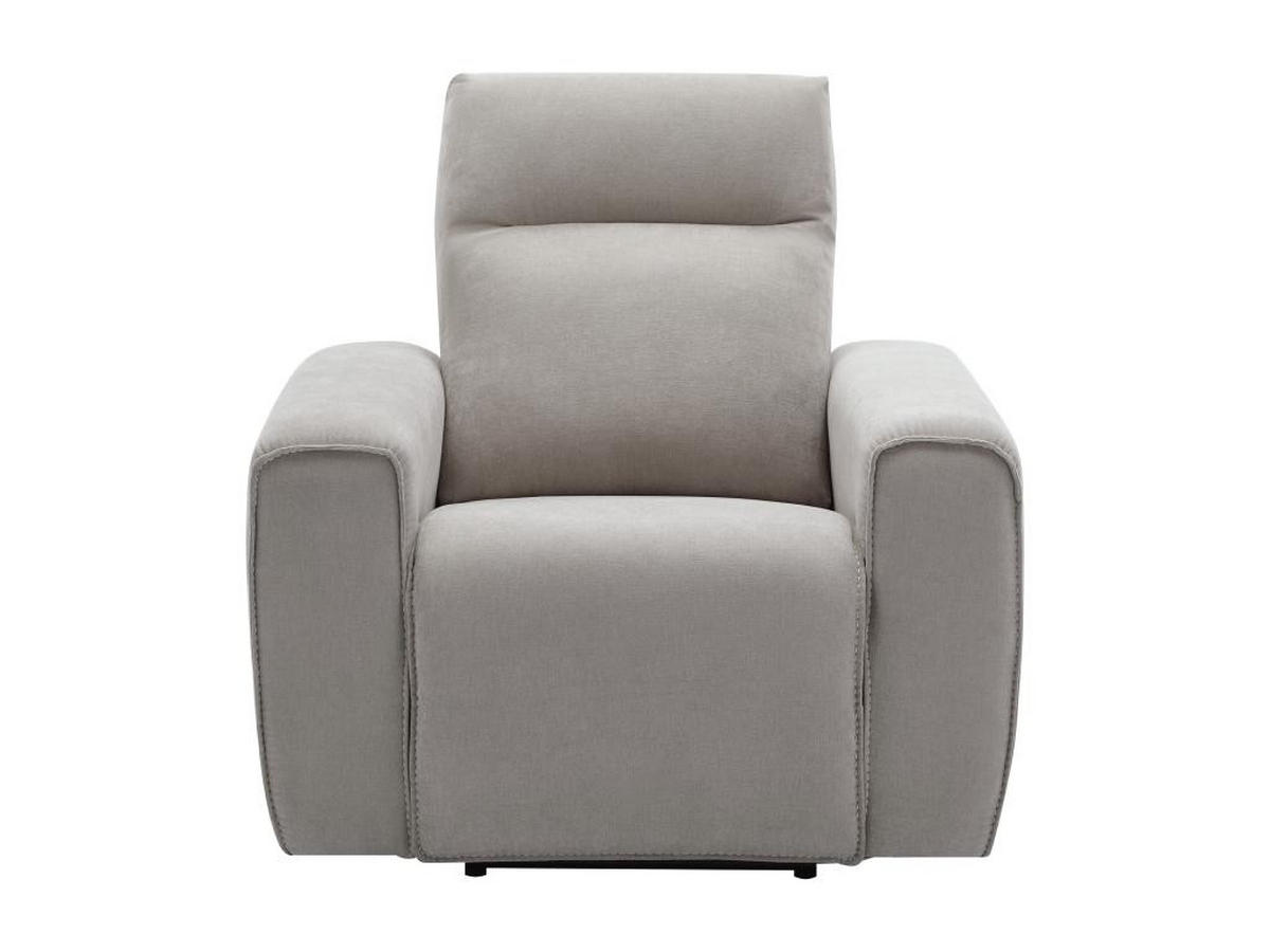 RELAXSESSEL elektrisch - Stoff - Grau - LORGITA - Hellgrau, Textil (96/102/102cm) - Vente-Unique