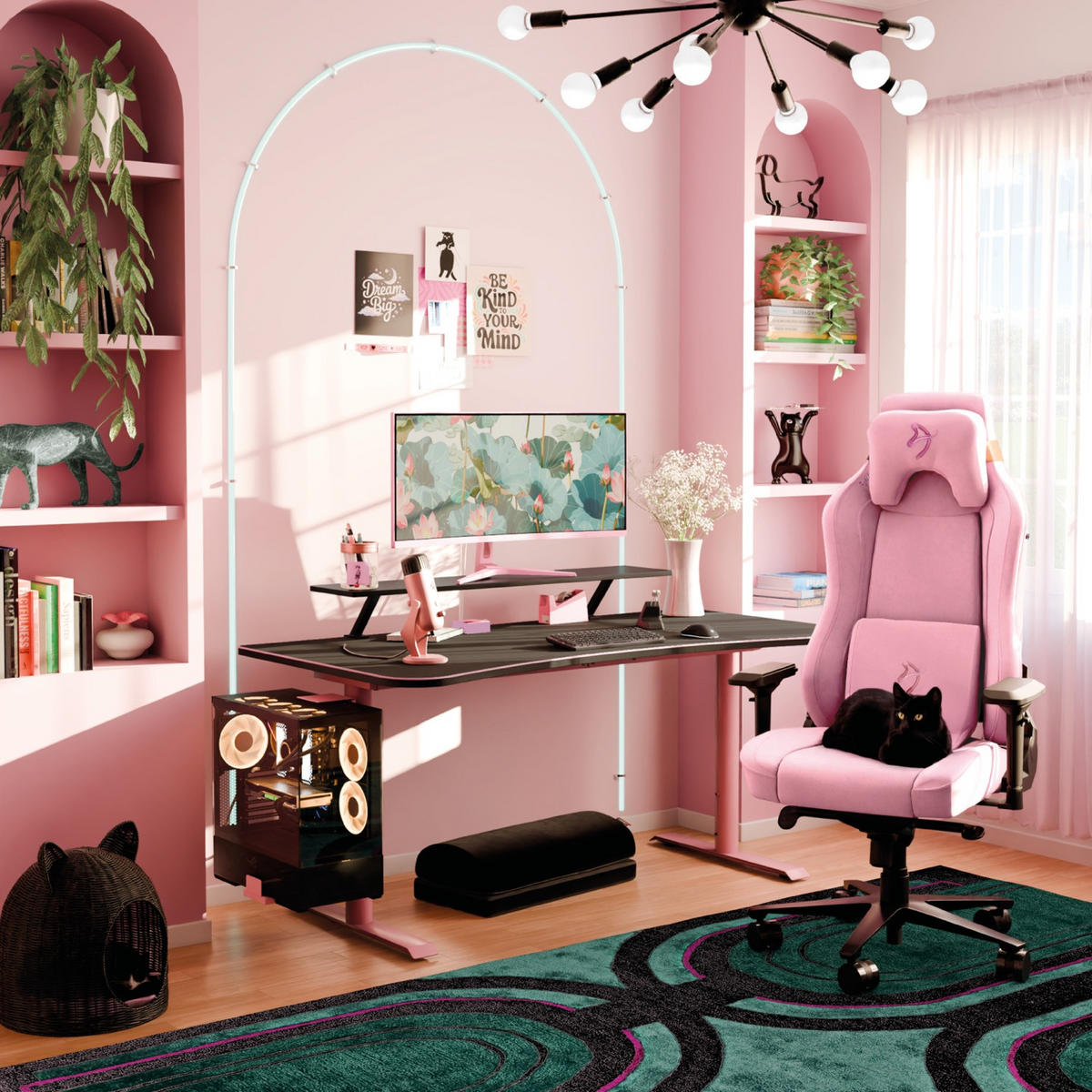 SCHREIBTISCHAUFSATZ Arena 111/23/15 cm Schwarz - Schwarz, Metall (23/111/15cm) - Arozzi