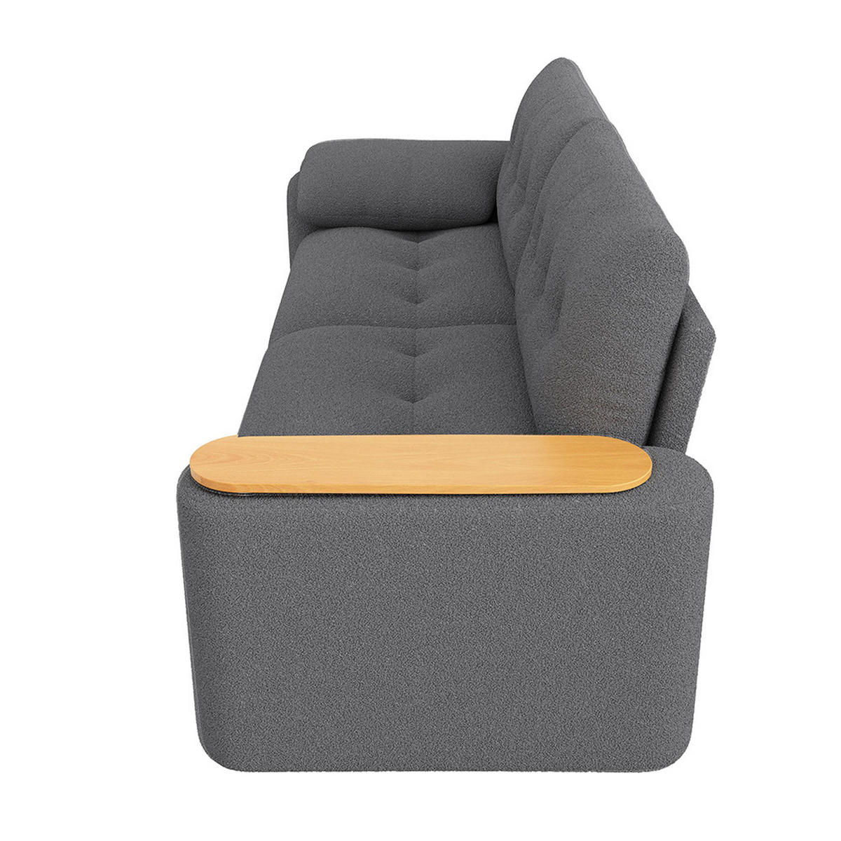 3-SITZER-SOFA mit Stauraum in Grau - Grau, Textil (80/87/207.5cm) - KOMHTOM