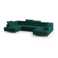 ROHOVÁ SEDAČKA VINTESSA zelená barva - černá/zelená barva, kov/dřevo (323/190cm) - MASSENO