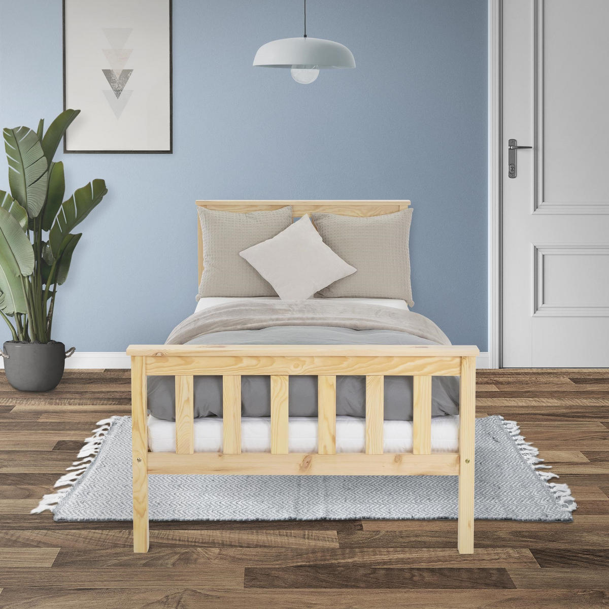BETTGESTELL 206/98/80 cm - Naturfarben, Holz (90/200cm) - ML-DESIGN