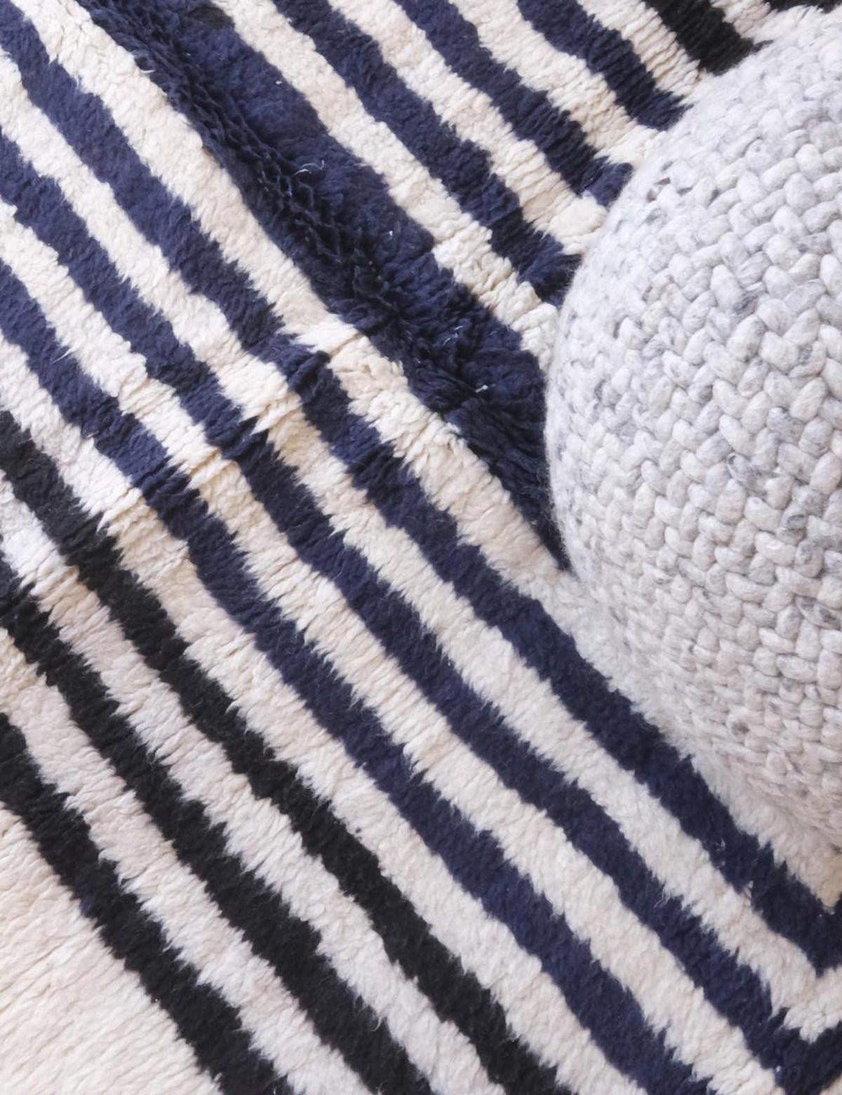 BERBERTEPPICH modern Wolle 175x 268 cm - Schwarz, Naturmaterialien (175/268cm) - AFK Living