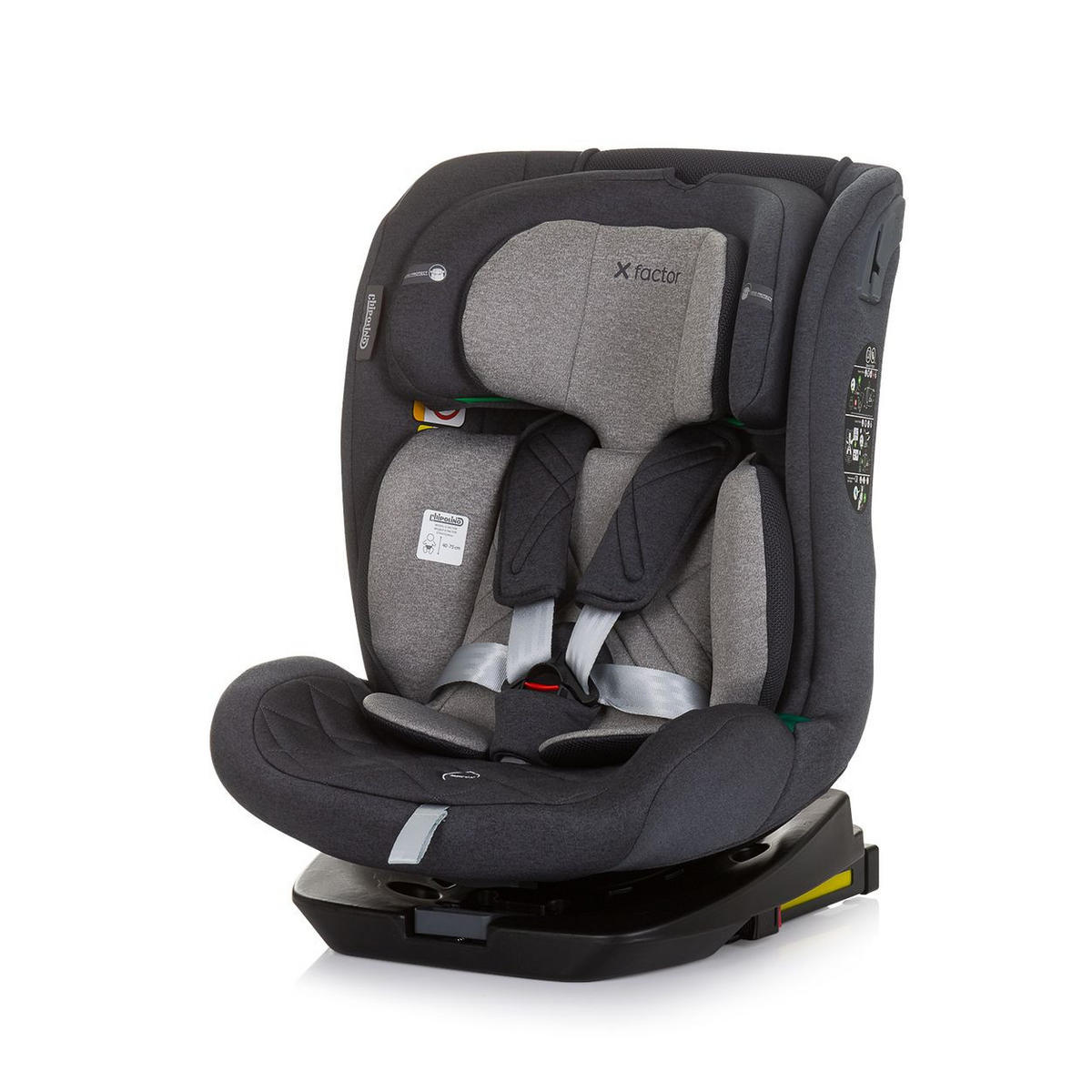 KINDERSITZ X-Factor i-Size grau (40 - 150 cm) Isofix verstellbar drehbar - Grau, Kunststoff (44/78/43cm) - Chipolino