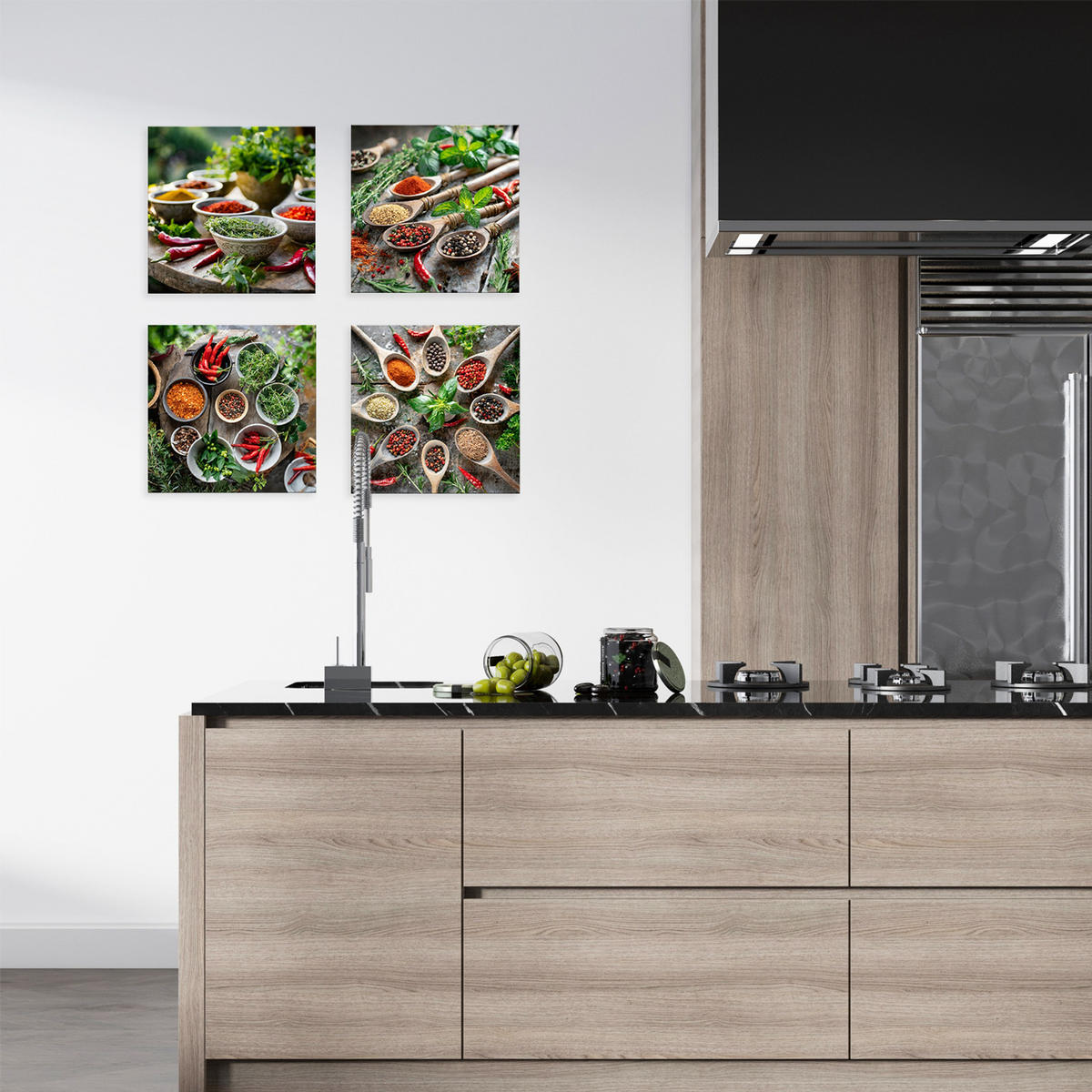 GLASBILD 30x30 cm Küche Kräuter - Gelb, Glas (30/30cm) - artissimo