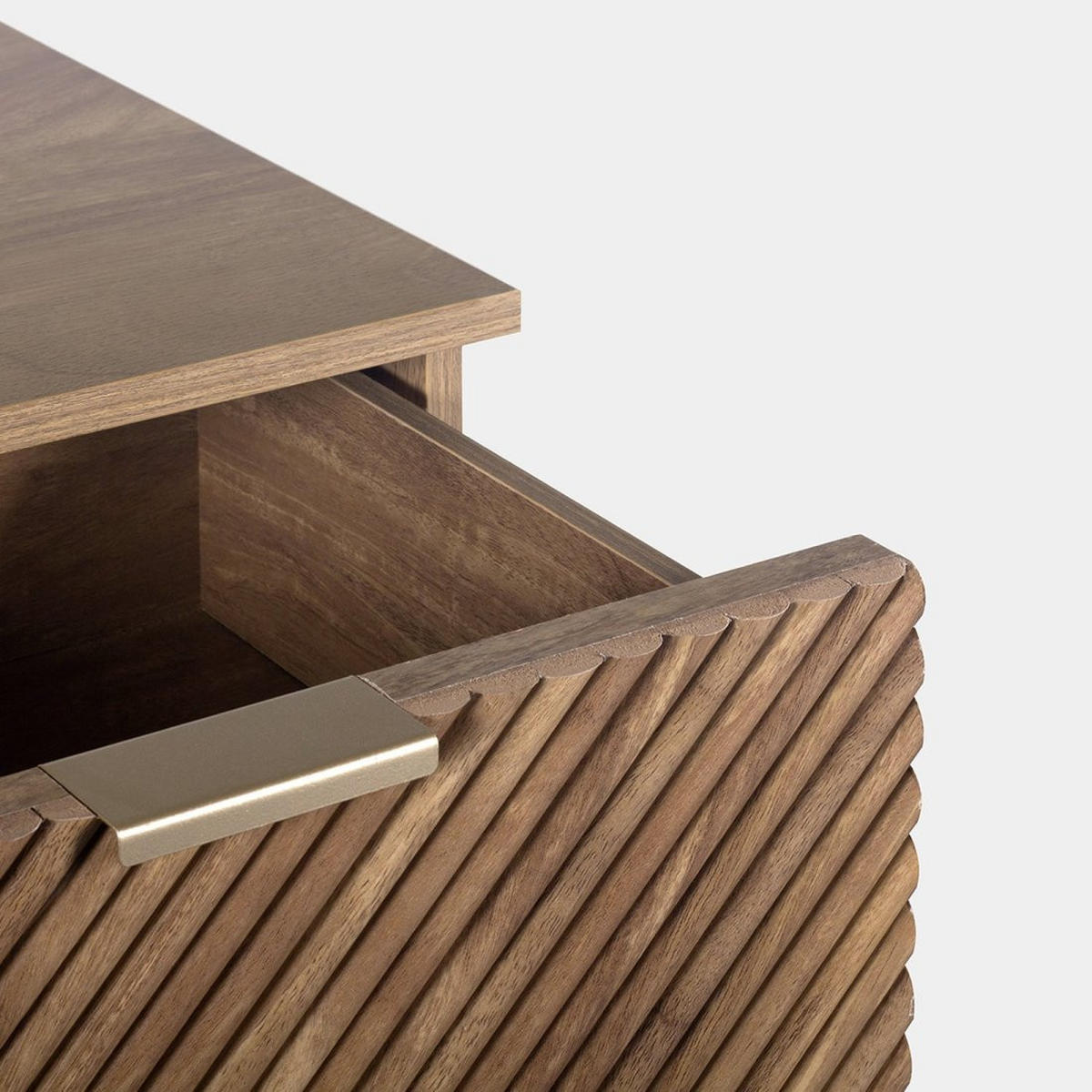 NACHTTISCH 2 SCHUBLADEN Doren Walnuss 47 cm x 57 cm - Walnussfarben, Holzwerkstoff (47/57/40cm) - Klast Home