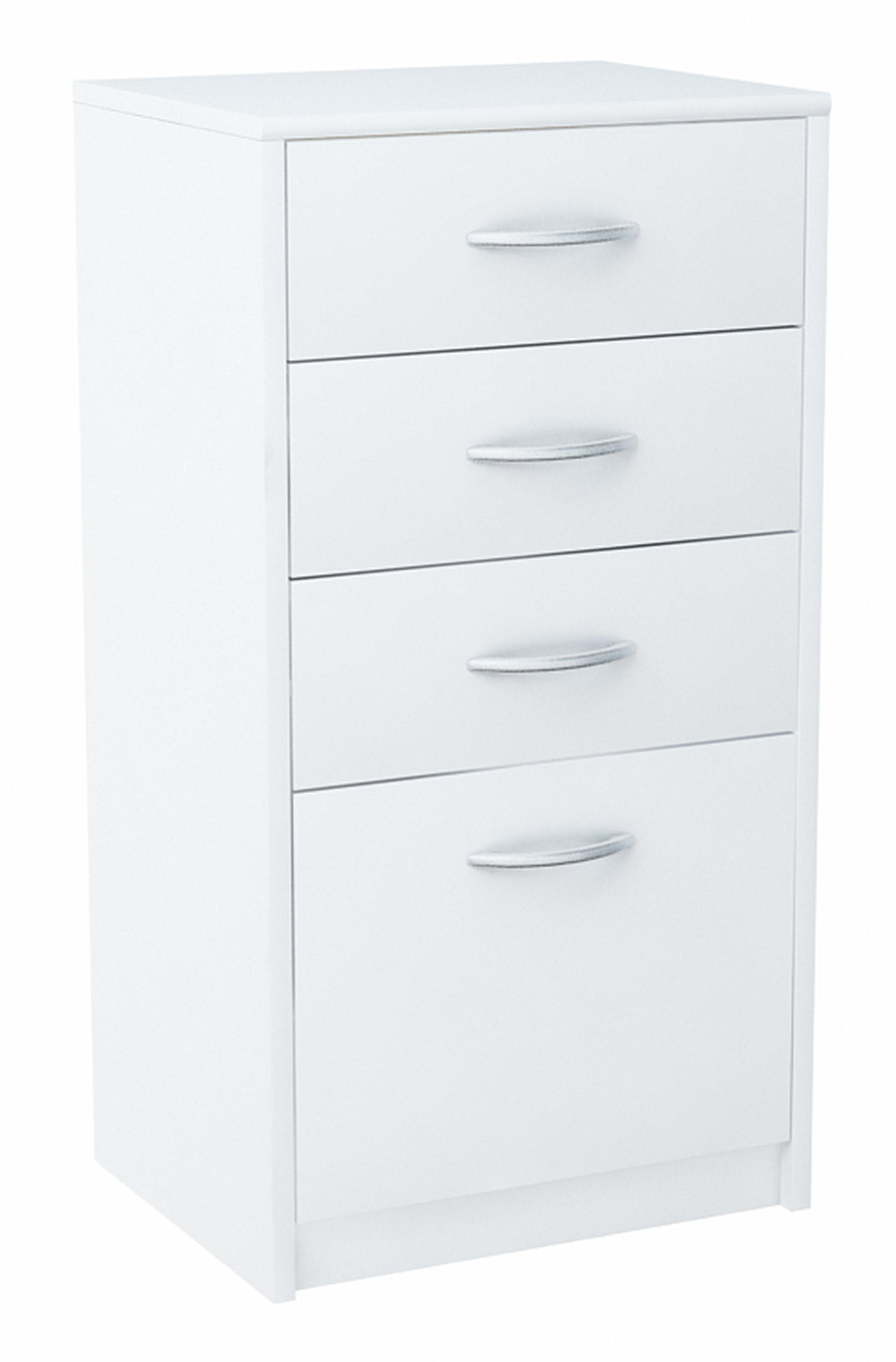 KOMMODE mit 4 Schubladen Weiß 45/35/85 cm - Weiß, Holzwerkstoff (45/85/35cm) - Matkam Möbel