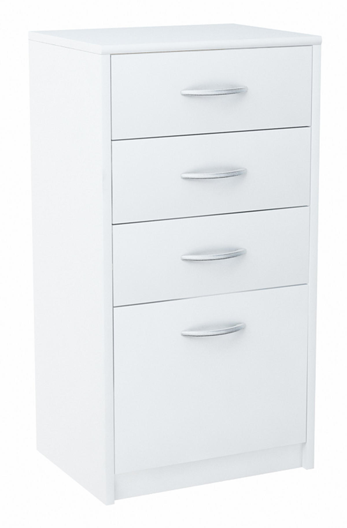 KOMMODE mit 4 Schubladen Weiß 45/35/85 cm - Weiß, Holzwerkstoff (45/85/35cm) - Matkam Möbel