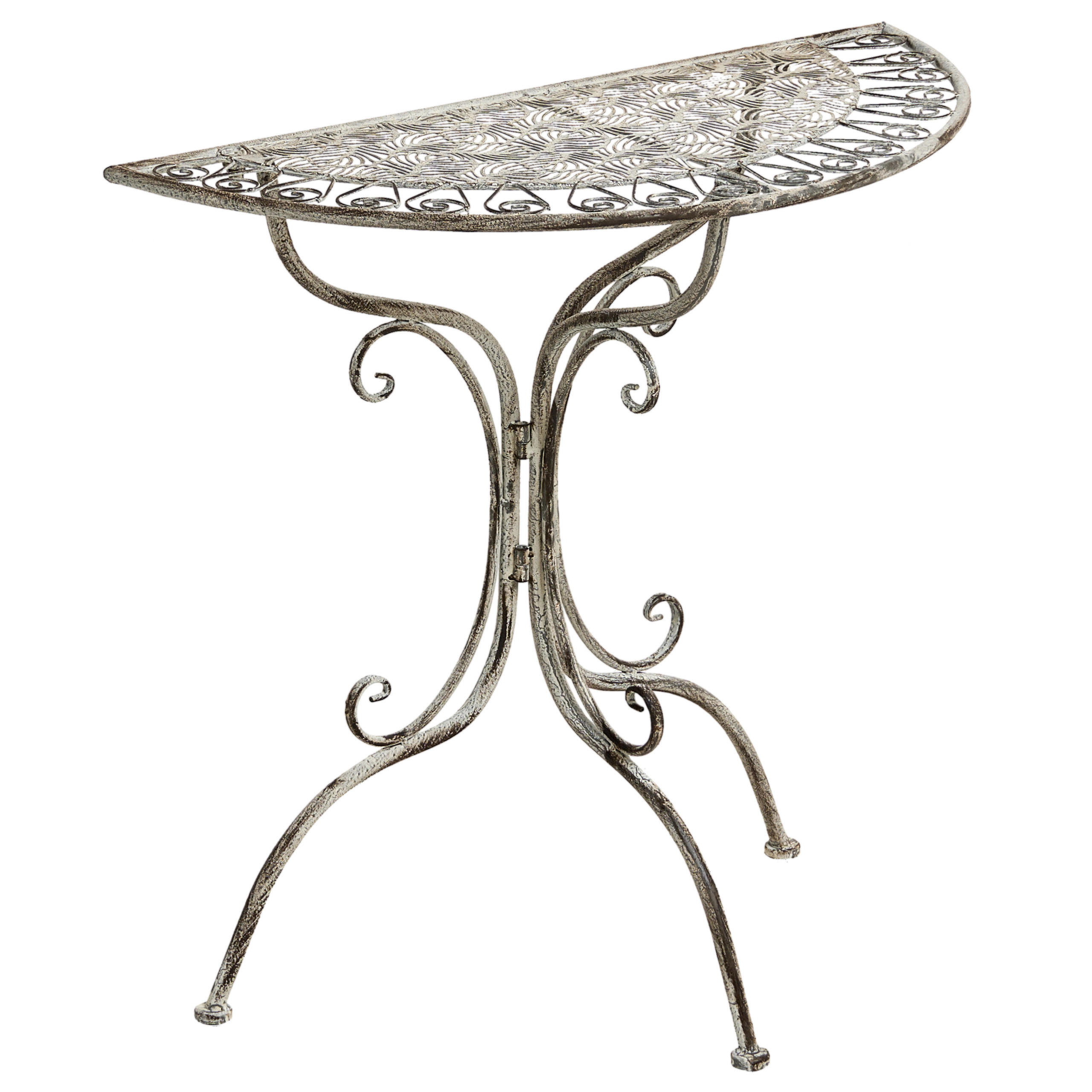 Beliani BISTRO STOLEK 80/36 cm Kov Šedý Nurra