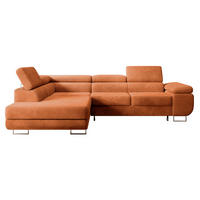 ECKSOFA Stevil Kupferbraun Cordbezug - Silberfarben/Kupferfarben, Textil/Metall (275/203cm) - Selsey