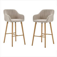 BARHOCKER,2ER-SET,BARSTÜHLE,KÜCHENSTÜHLE,LEINEN,BEIGE - Beige, Textil (55/104/51cm) - LVHOM