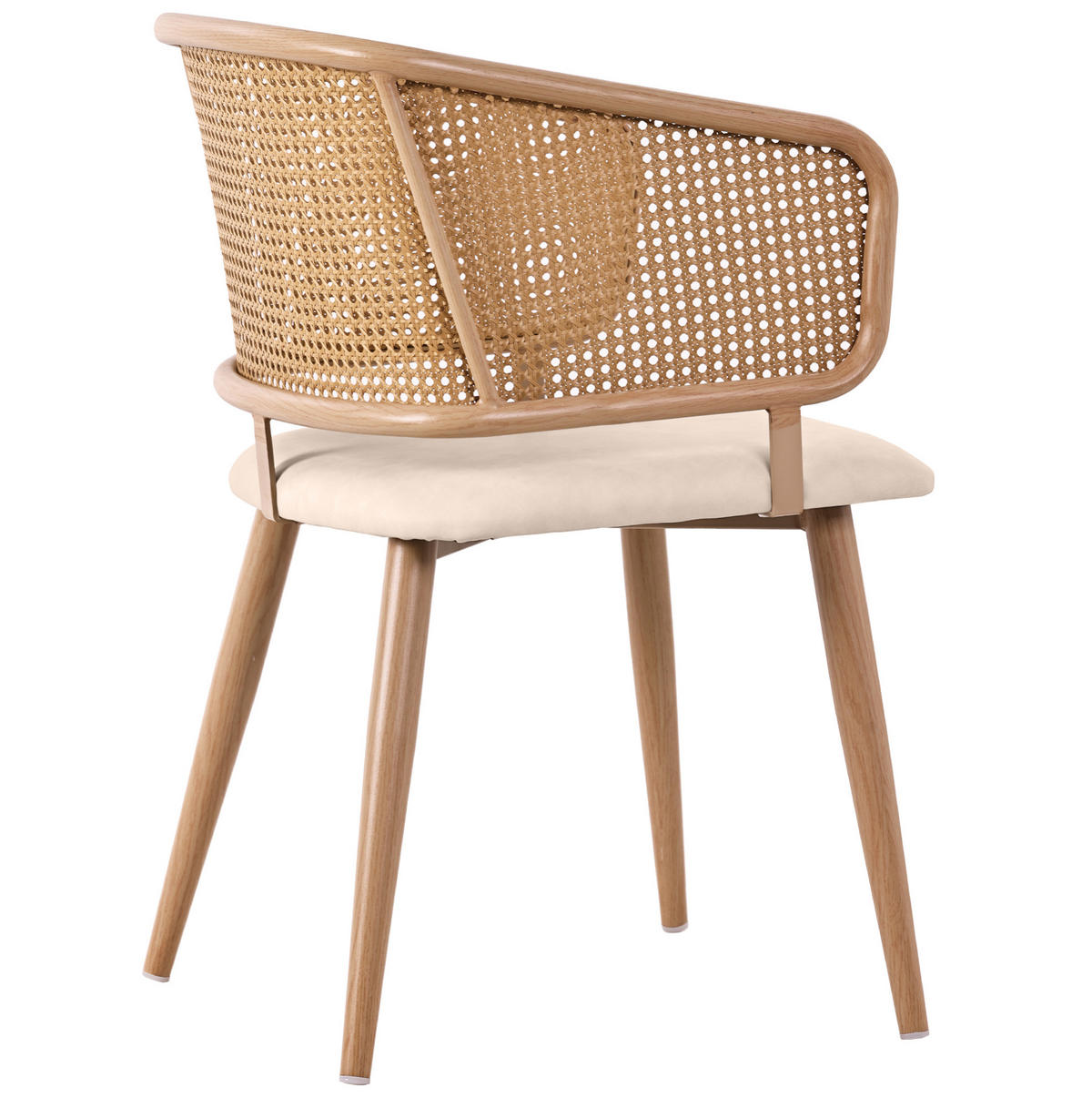 ESSZIMMERSTÜHLE 2er-Set Rattan-Rückenlehne PU-Leder Beige/Braun - Beige, Holz (51/79/47cm) - Meubliv