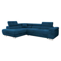 ECKSOFA Torezio, Seite: Links - Blau, Holz/Textil (274/203cm) - MIRJAN24