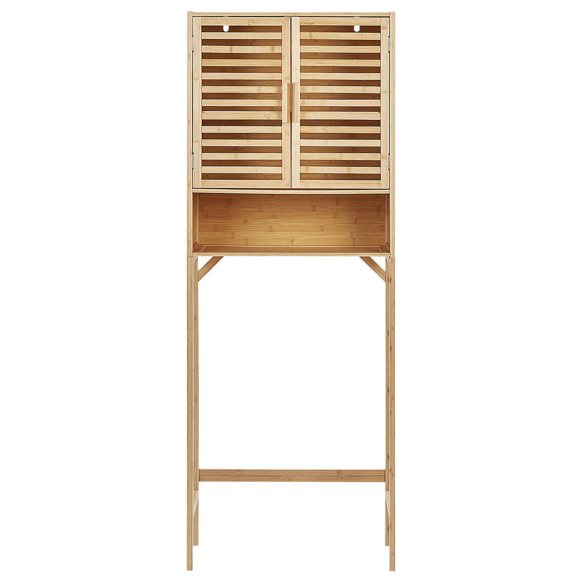 WASCHMASCHINEN-ÜBERBAUSCHRANK Heller Holzfarbton Okarche - Hellbraun, Holz (63/167/95cm) - Beliani