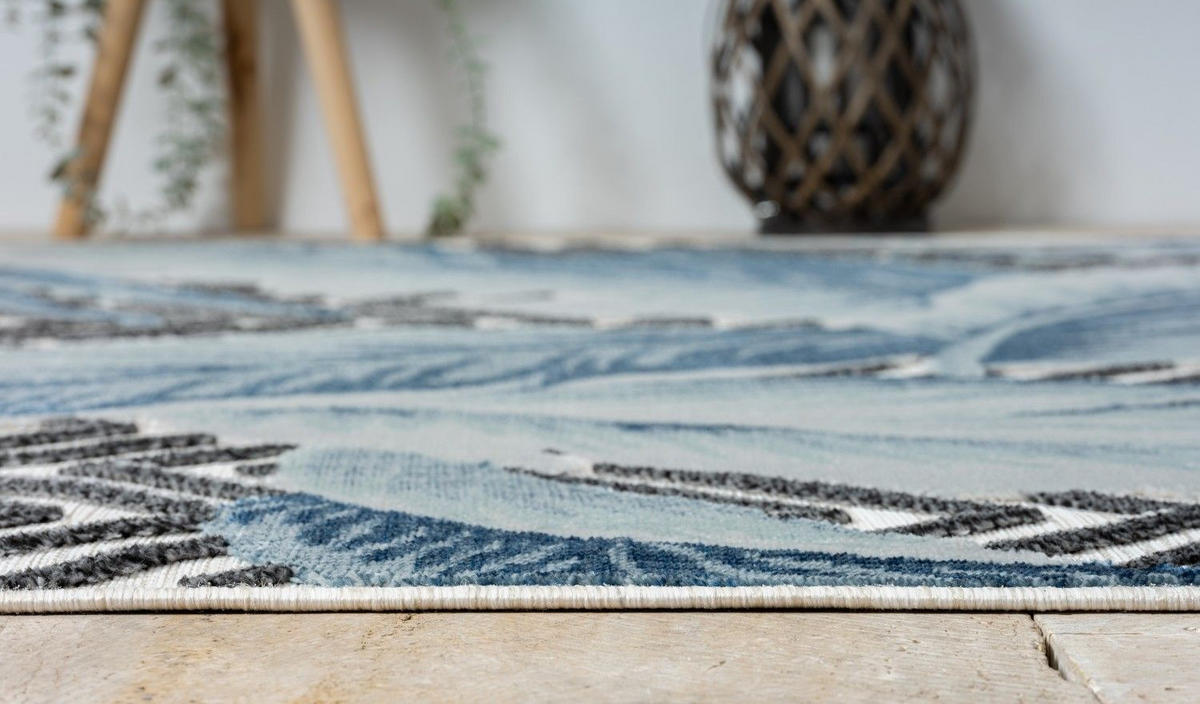 OUTDOORTEPPICH Azure Dunkelblau,Silberfarben,Schwarz 200/300 cm - Dunkelblau, Textil (200/300cm) - My-Rug