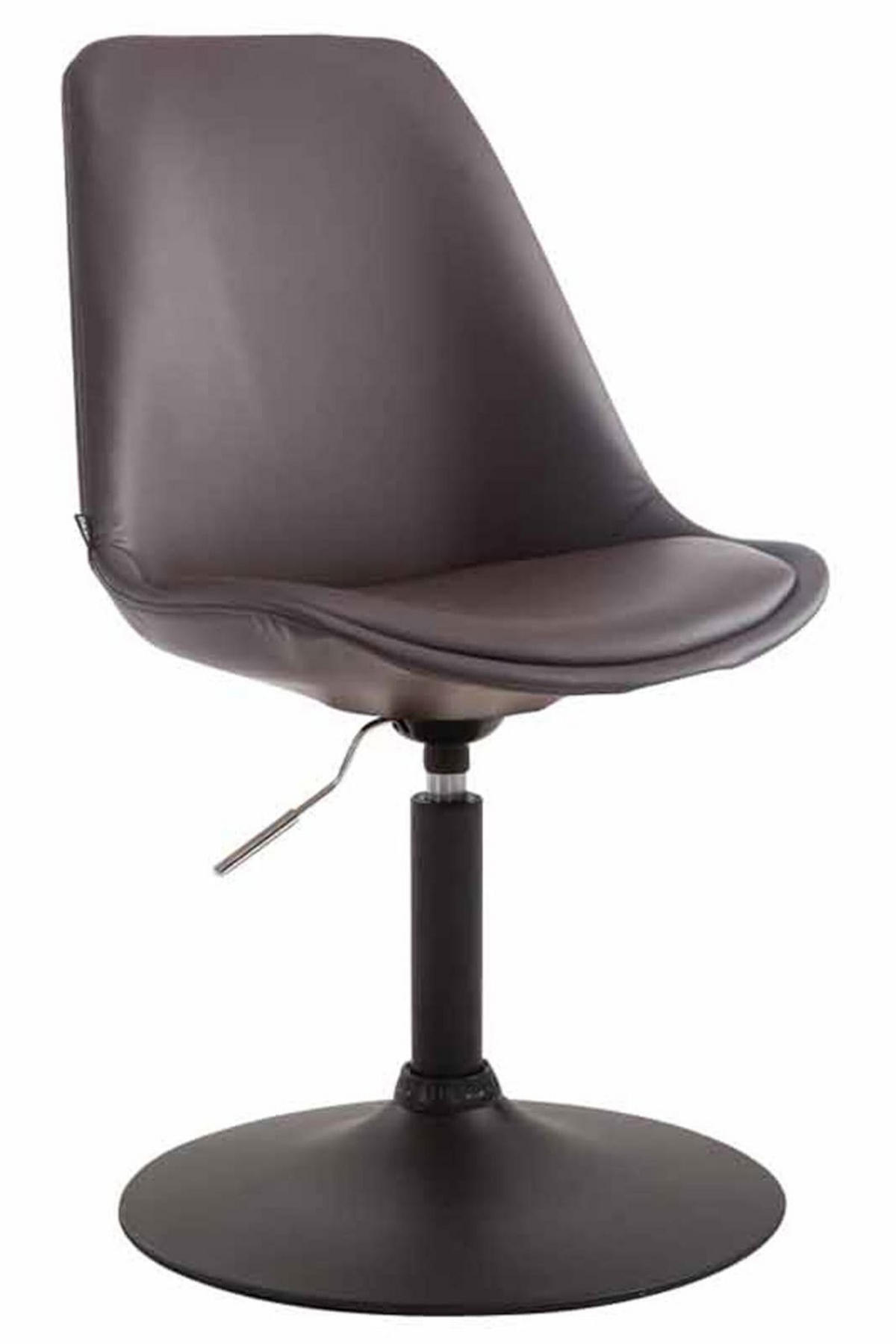 DREHSTUHL 4er Set Lederlook braun - Schwarz/Braun, Textil/Metall (48/76/57cm) - CLP