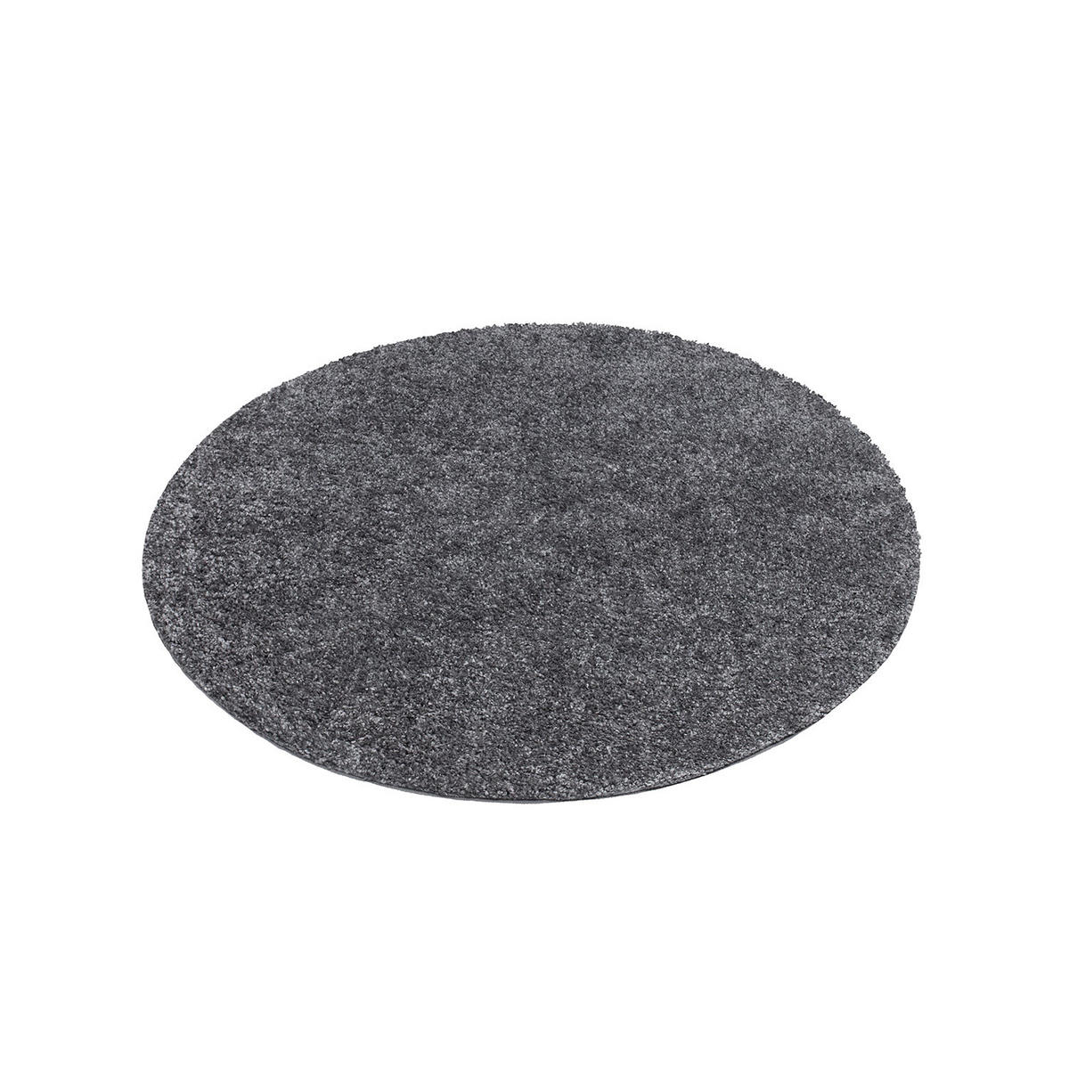 HOCHFLOR-TEPPICH City Shaggy 500 Anthrazit 200 cm Rund - Anthrazit, Textil (200/200cm) - carpet city