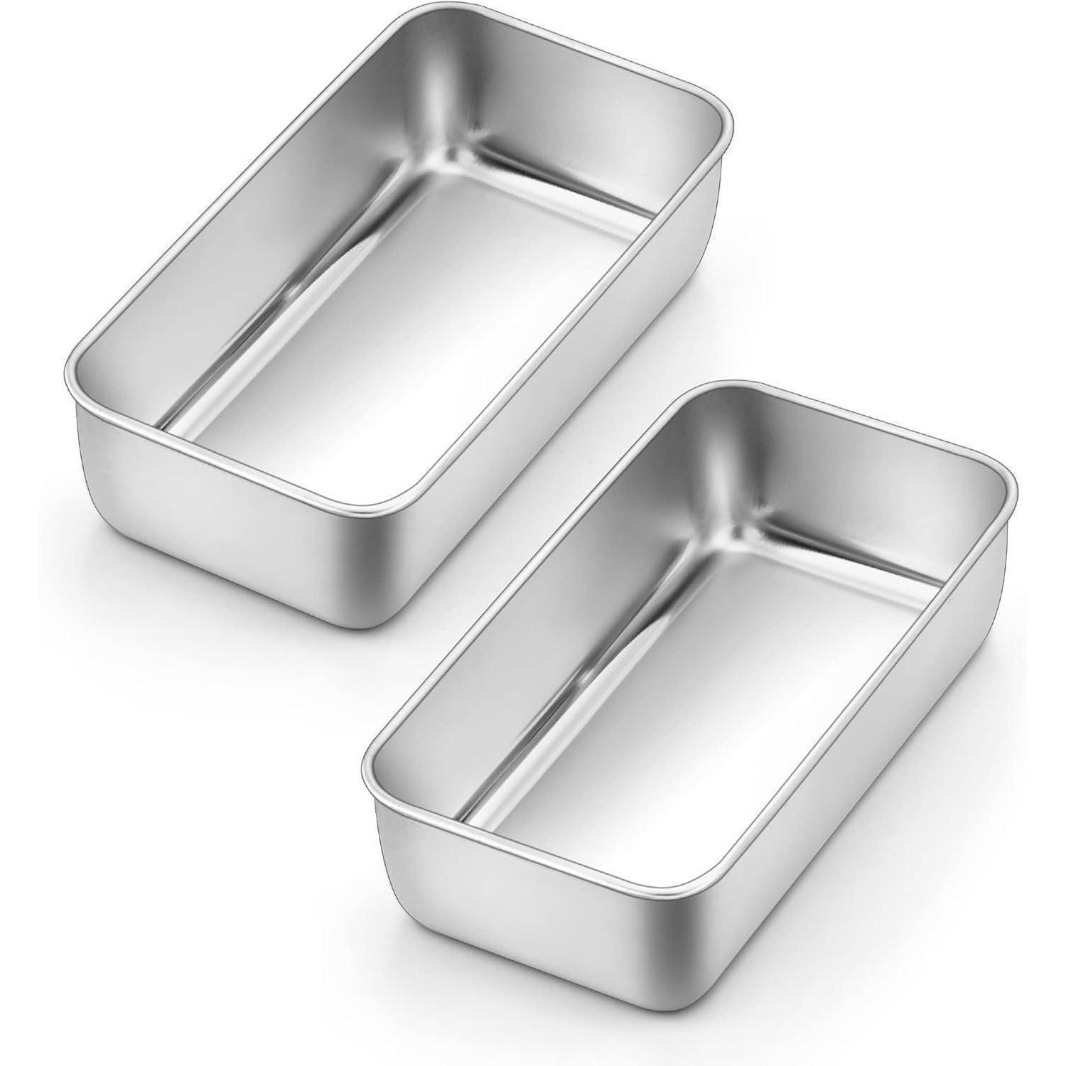BROTBACKFORM 2er Set Edelstahl 23.6 x 12.7 x 6.3 cm - Silberfarben, Metall (12.7/6.2/23.4cm)