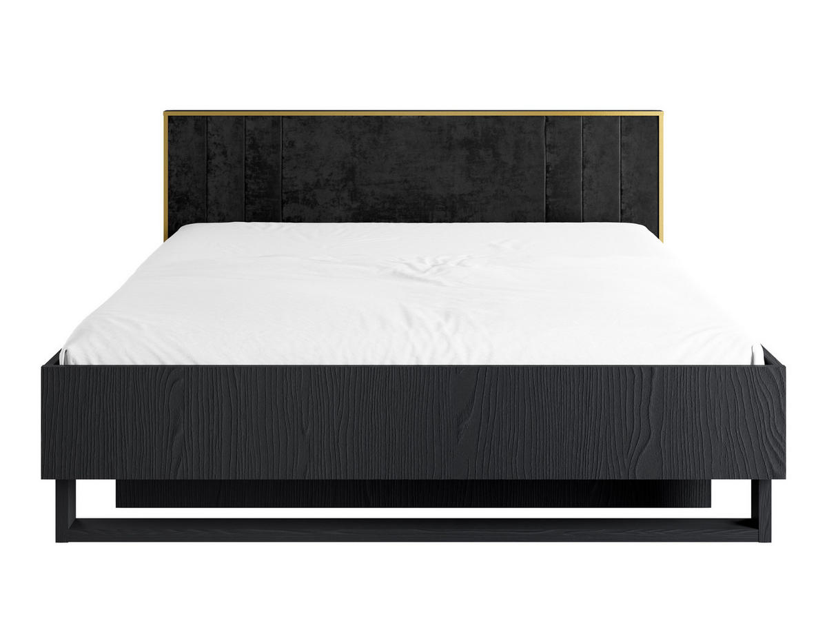 POLSTERBETT Brunelli Schwarz 189/97,3/207,4 cm – mit Bettkasten - Schwarz, Holzwerkstoff (180/200cm) - AX Living