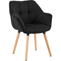 ARMLEHNENSTUHL Cord Schwarz - Schwarz, Holz/Textil (63/82/60cm) - CLP