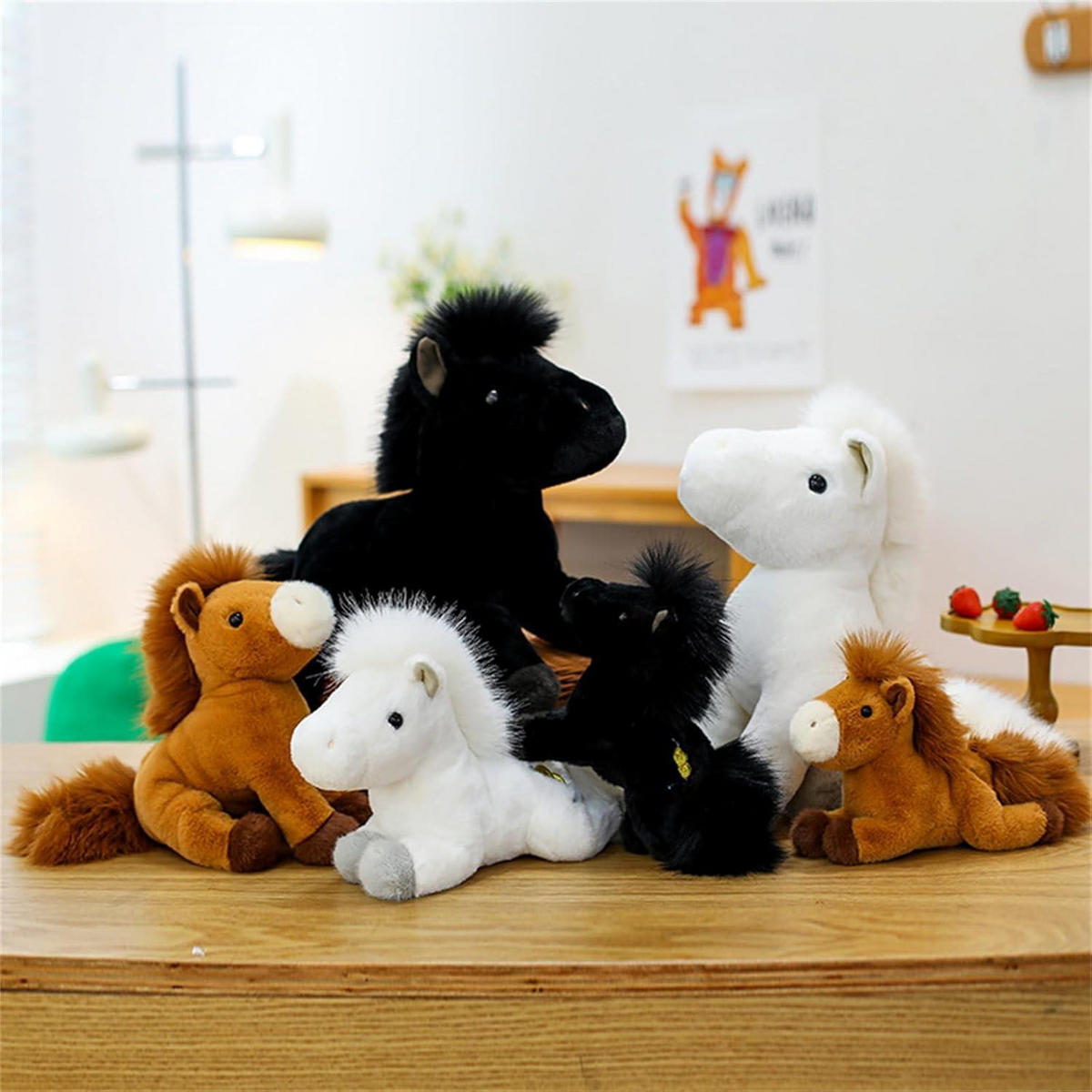 KUSCHELTIER Pferd 25 cm Weiß - Weiß, Textil (10/25cm)