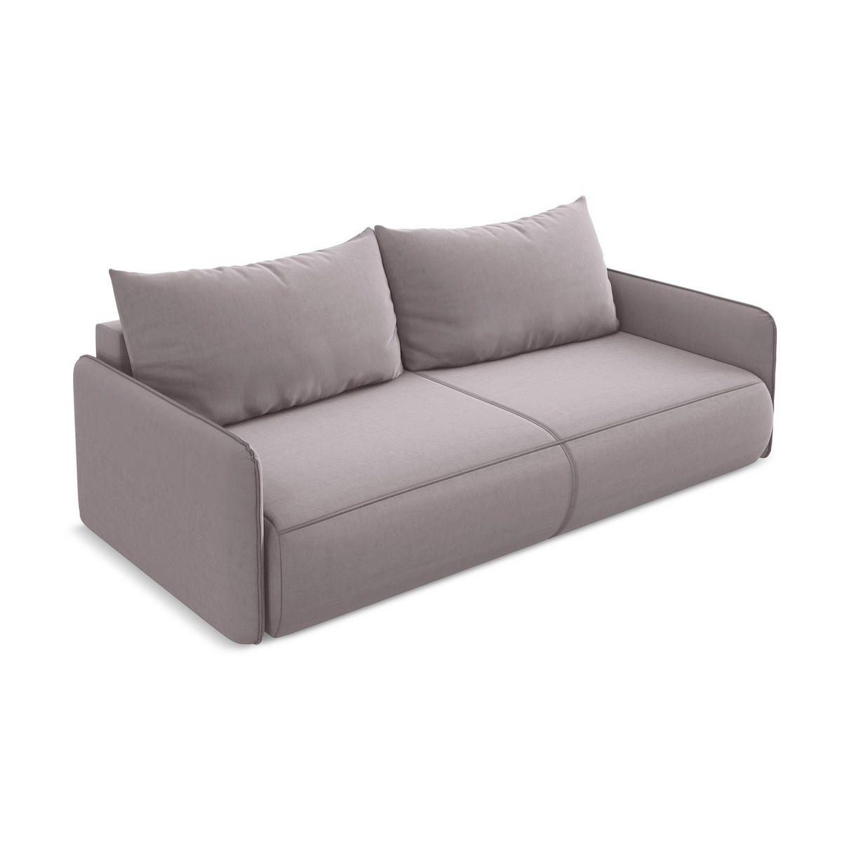 3-SITZER SOFA mit Schlaffunktion Samt Stoff Violett - Lila/Flieder, Kunststoff/Textil (216/86/105cm) - LaMiaSofa