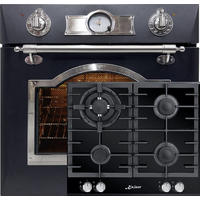 BACKOFEN-SET Elektro Einbau Backofen 60 cm EH 6355 Em Sil+KCG 6380 Gaskochfeld 60 cm - Schwarz, Metall (59.4/59.4/56.6cm) - Kaiser Küchengeräte