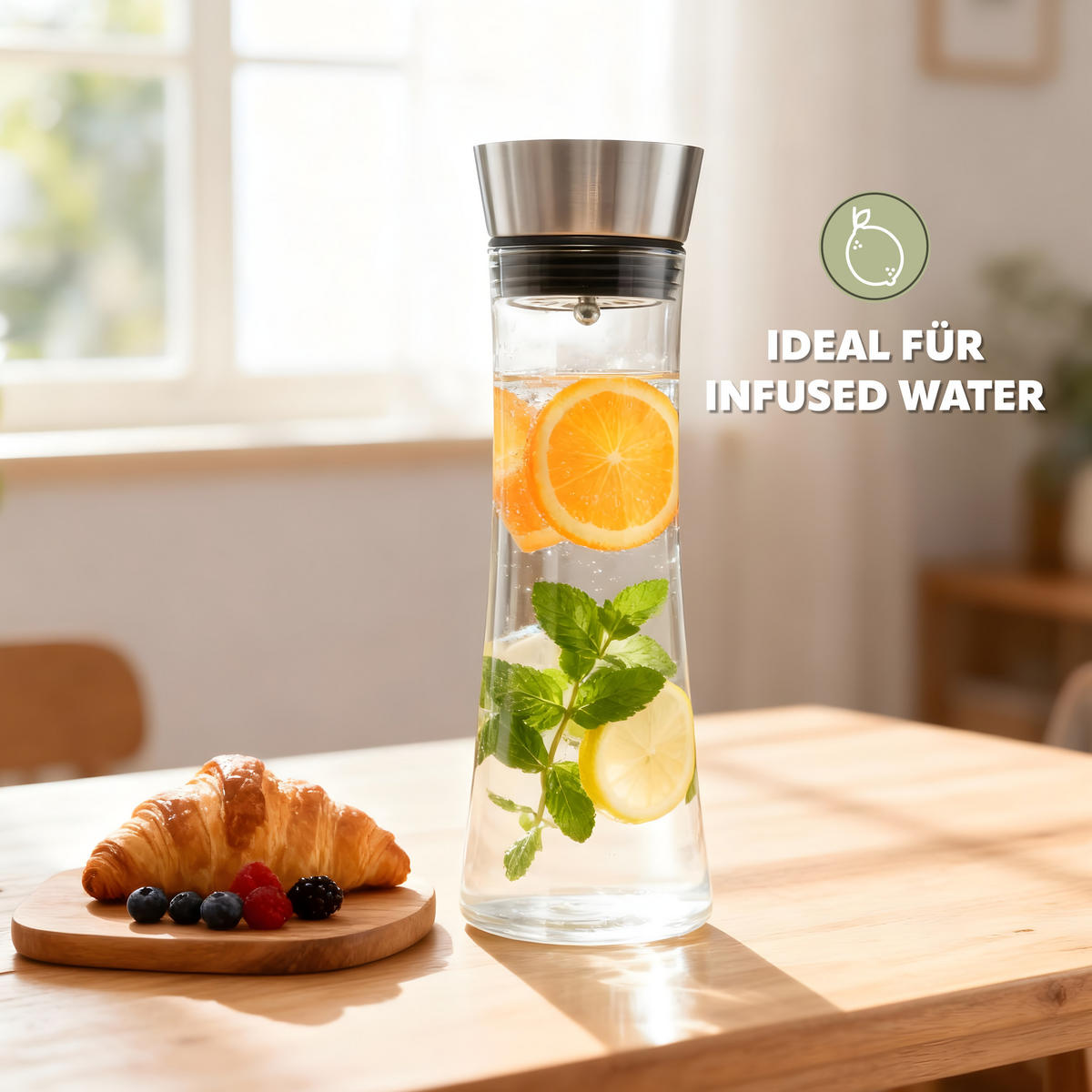 GLASKARAFFE RUNA 1 Liter - Transparent, Glas (1L) - bremermann