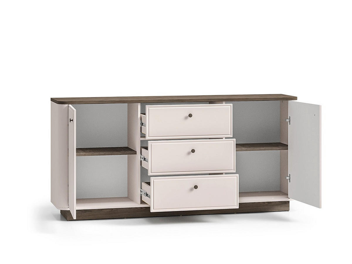 KOMMODE – 138 cm – Vilavio – Kaschmir / Eichefarben - Kaschmir/Eichefarben, Holzwerkstoff (138/85/40cm) - hi-markt