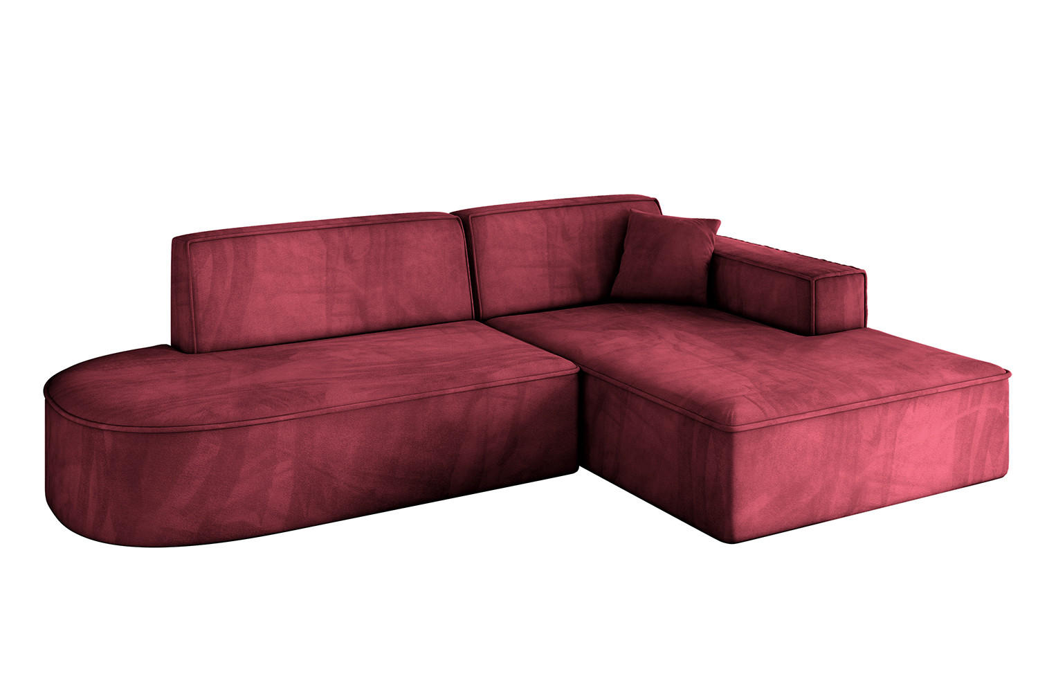 ECKSOFA Ottomane Rechts IREA-L1-v4 - 232x165x77 cm Bordeauxrot - Bordeaux, Holzwerkstoff/Textil (232/165cm) - ALTDECOR