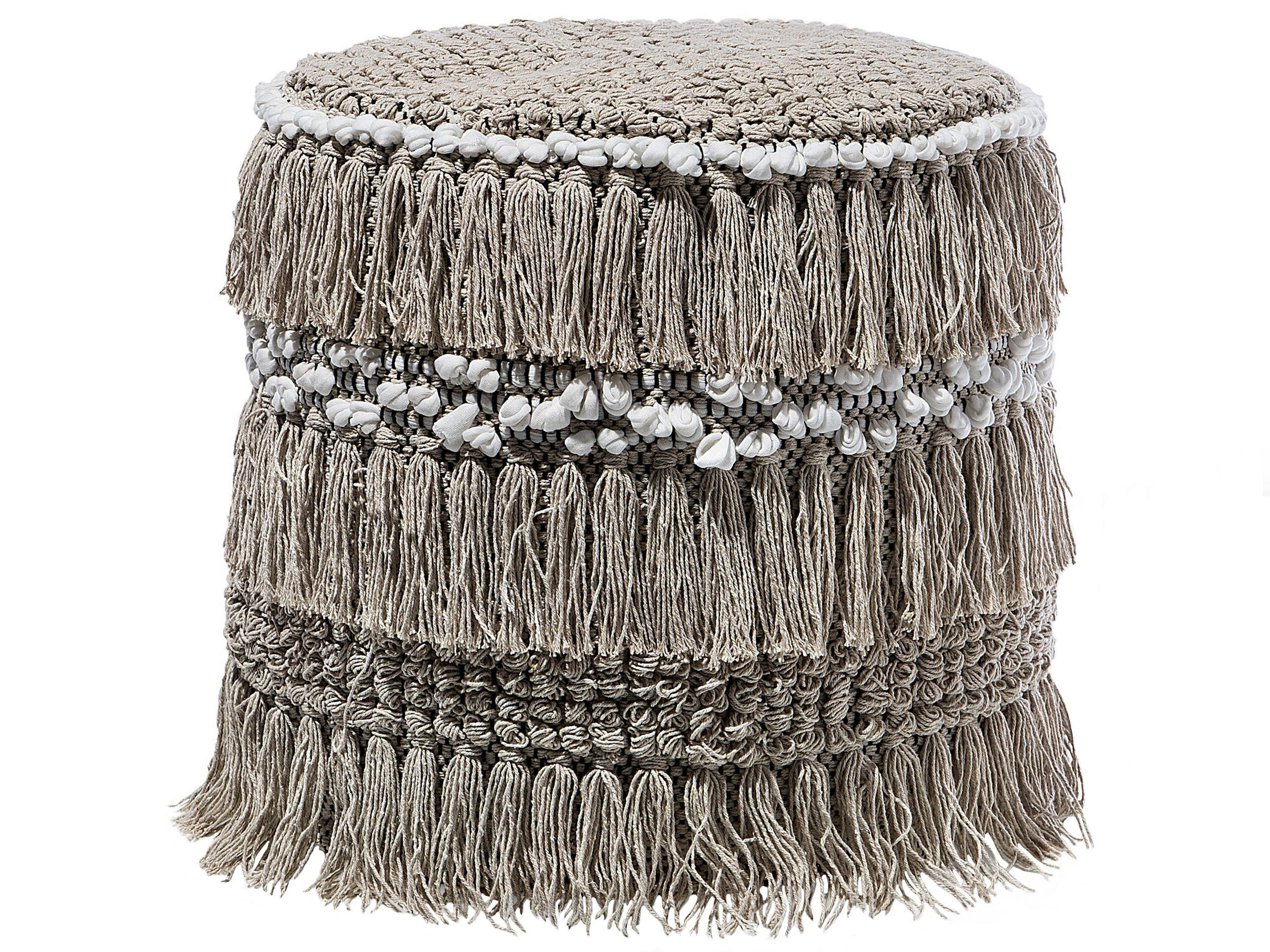 POUF Noida 44/44/43 cm - Beige, Naturmaterialen/Textil (44/43/44cm) - Beliani