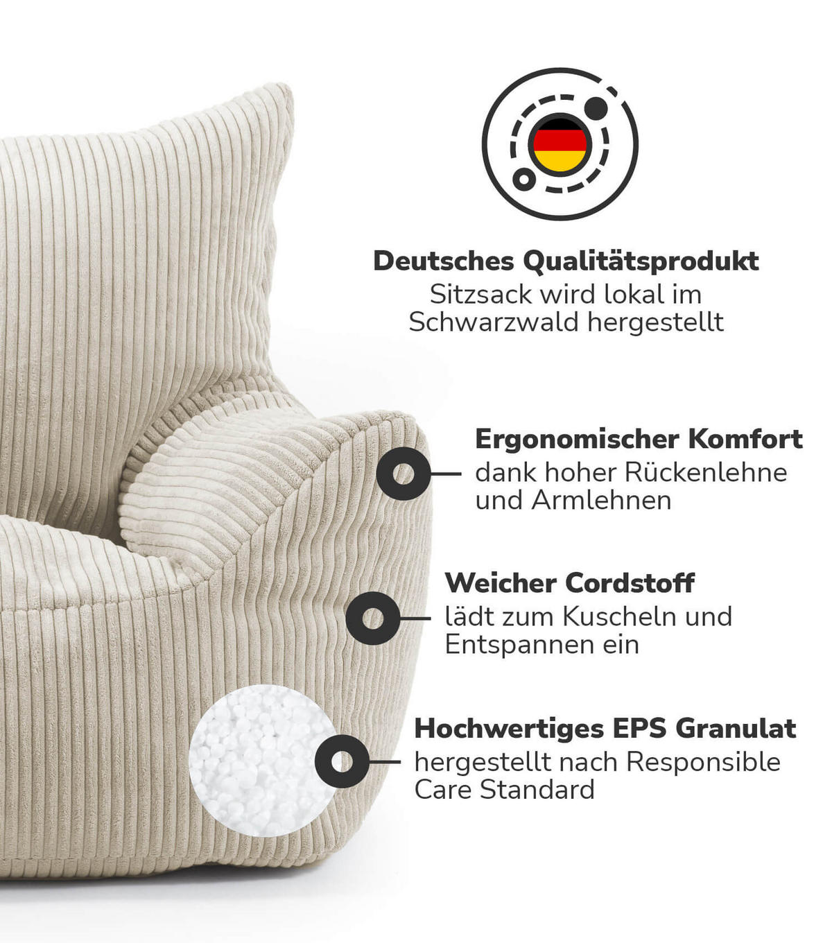 KINDERSESSEL Der Pausenheld - Beige, Textil (52/57/53cm) - Mokebo