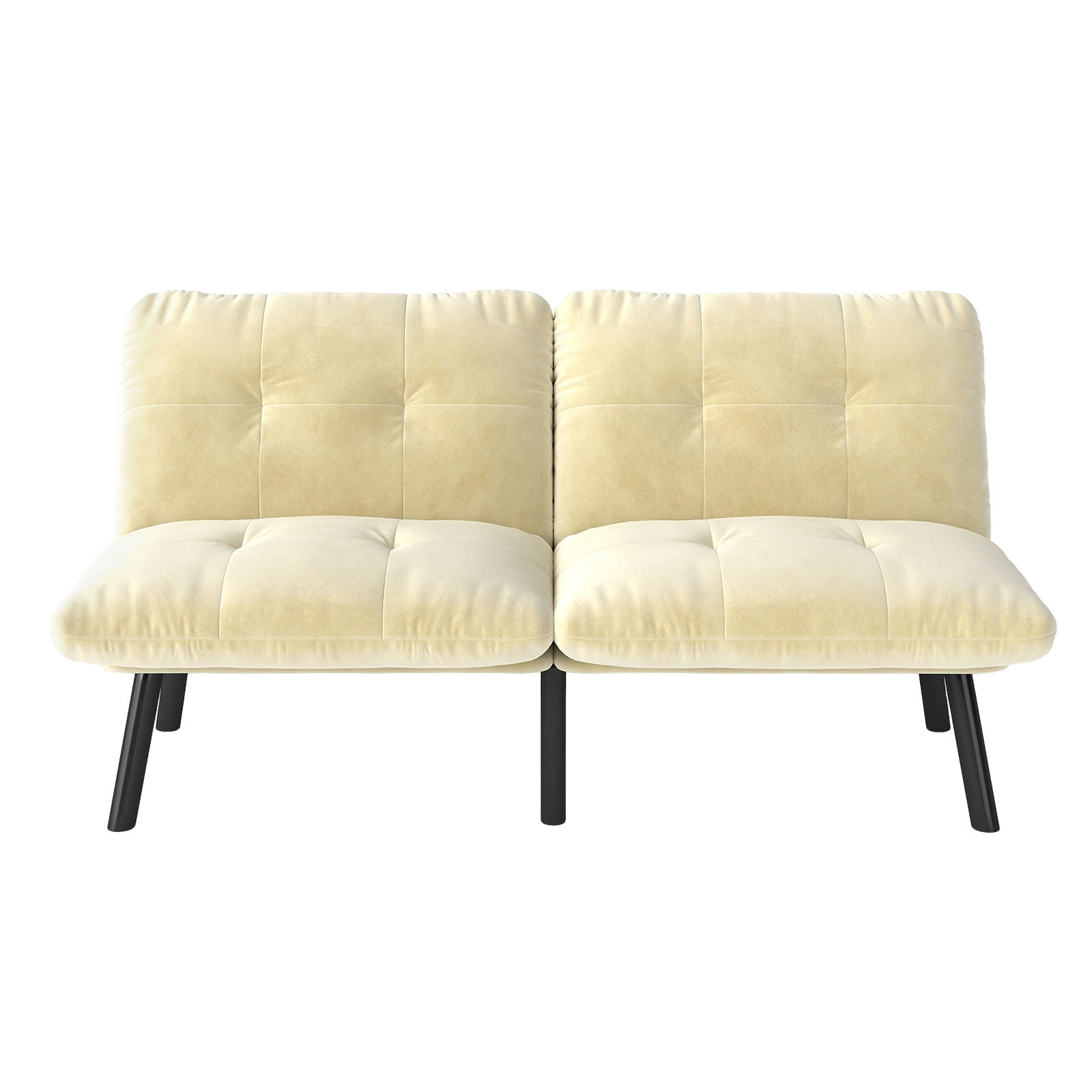 SCHLAFSOFA 160/55/78 cm Creme Samt - Creme, Textil (81/78/160cm) - Oxeza