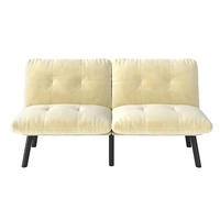 SCHLAFSOFA 160/55/78 cm Creme Samt - Creme, Textil (81/78/160cm) - Oxeza