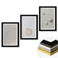 WANDBILDER 3er-Set - 20x30 cm Schwarzer Rahmen - Leichte Boho-Sandtexturen - Schwarz, Kunststoff (20/30cm) - ArtPrintCave