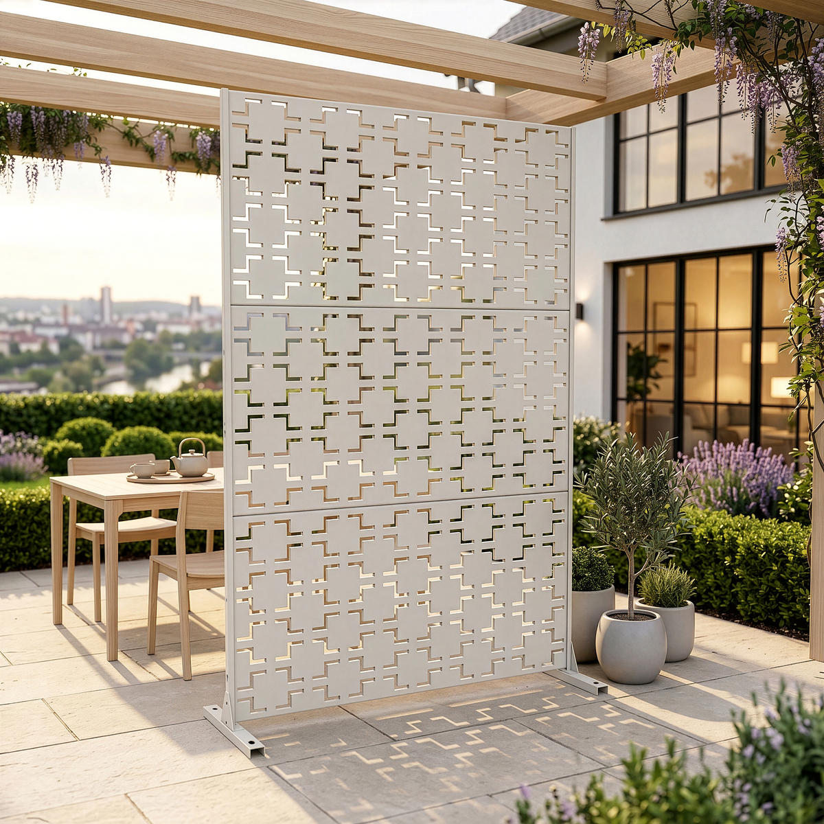TRENNWAND Basciano - Beige, Metall (120/180cm) - casa.pro