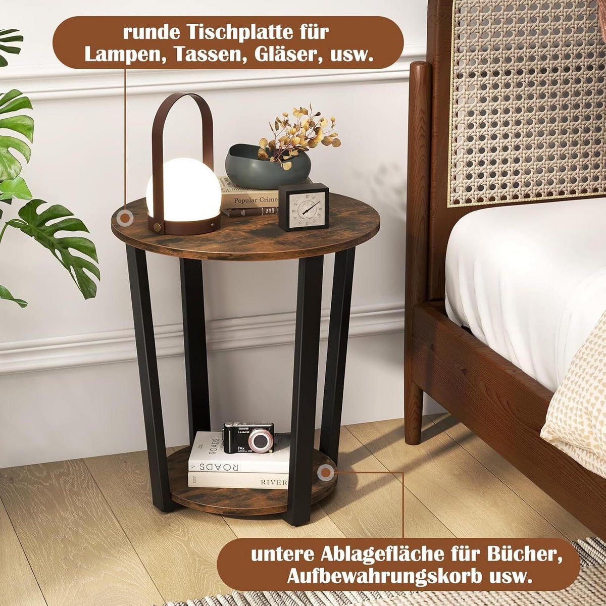 BEISTELLTISCH 56cm Braun - Braun, Holz (50/50/56cm) - COSTWAY