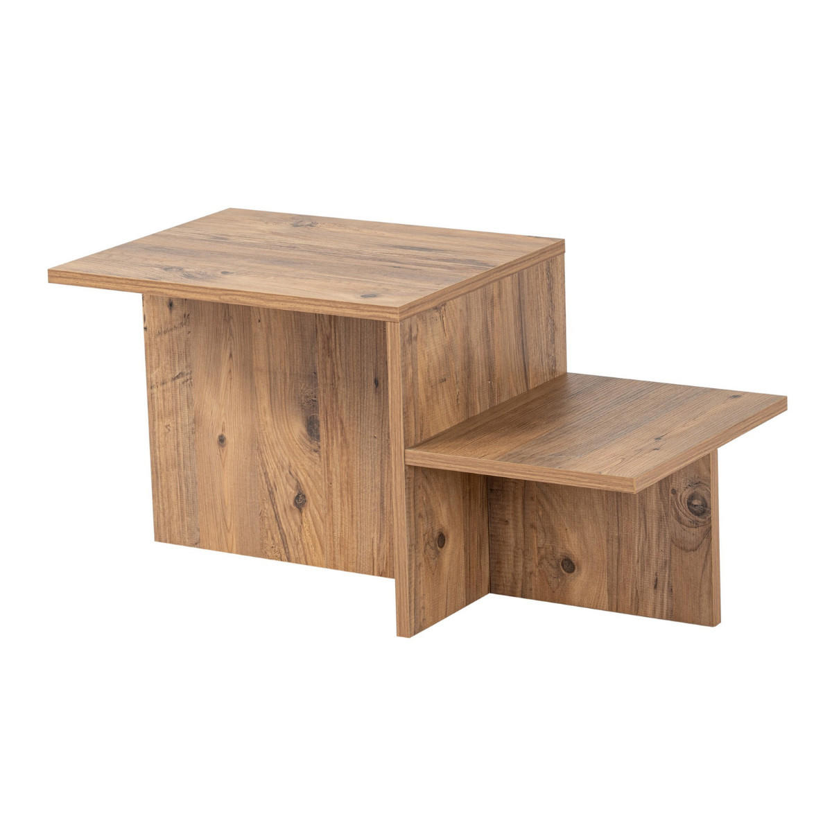 COUCHTISCH mit 2 Ebenen - harmony 77/40/40 cm - Hellbraun, Holzwerkstoff (77/40/40cm) - Calicosy
