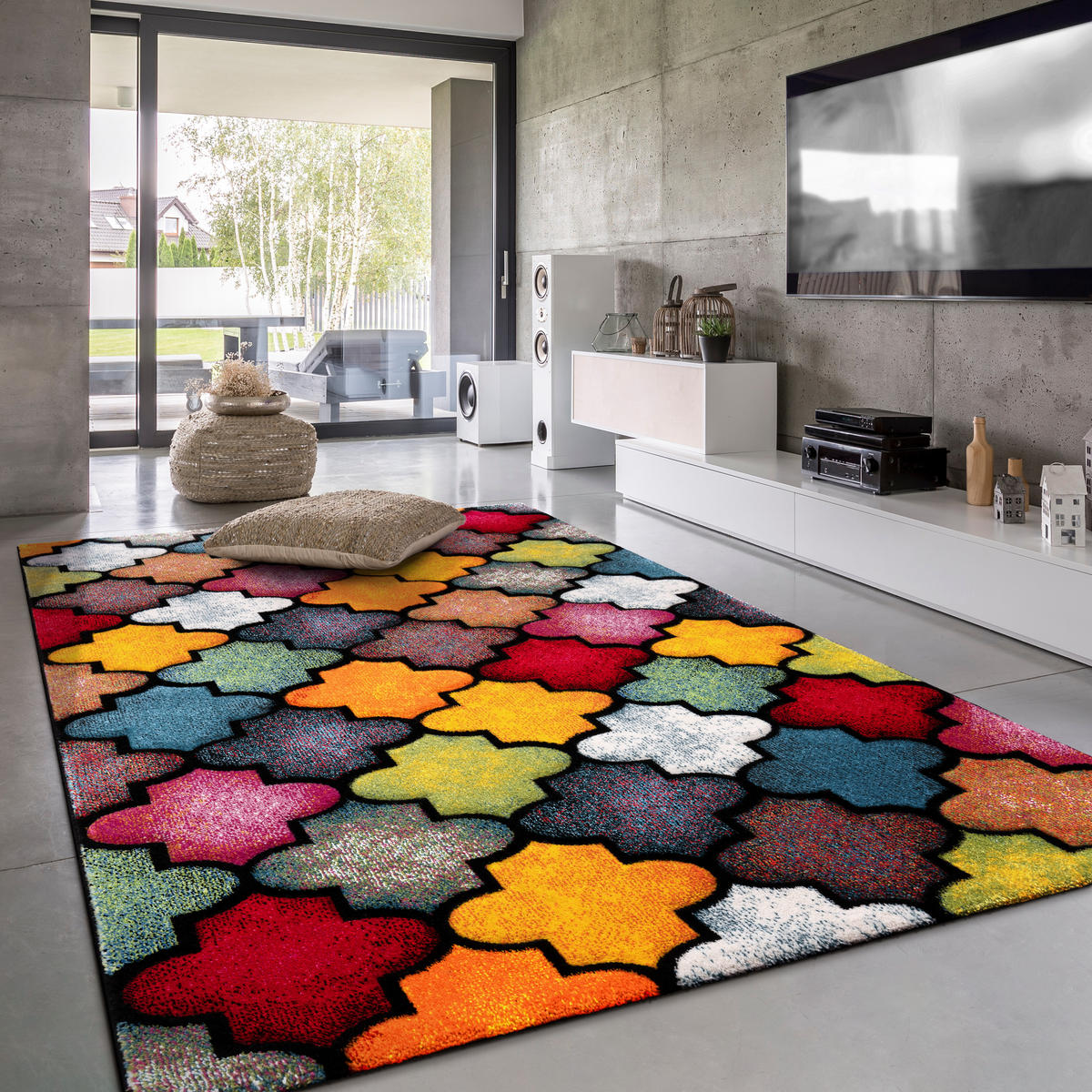 KURZFLORTEPPICH 120/170 cm Smaragd 765 - Multicolor, Textil (120/170cm) - Paco Home