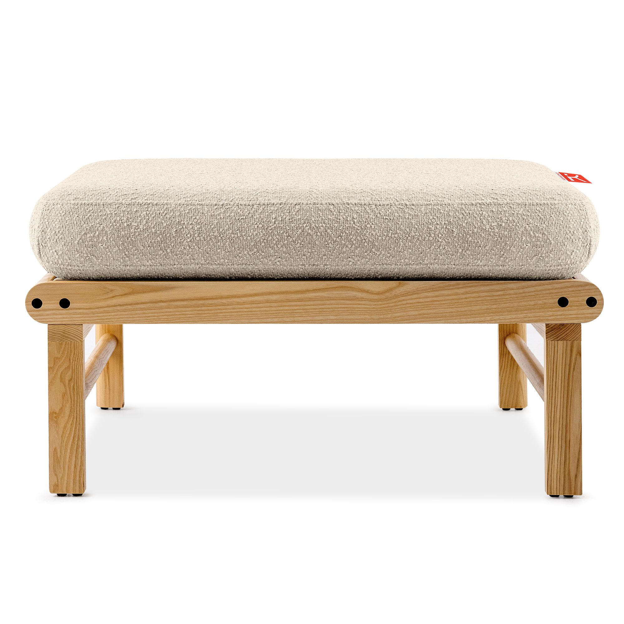 GARTENLOUNGE-HOCKER ATREDA - Creme, Holz/Textil (70/42/80cm) - KONSIMO®