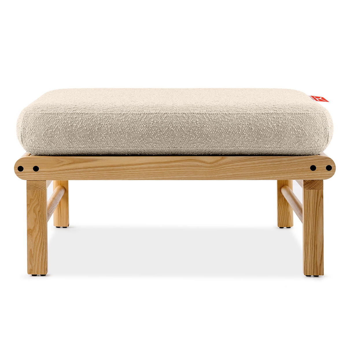 LOUNGESOFA ATREDA links - Creme, Holz/Textil (315/80/150cm) - KONSIMO®