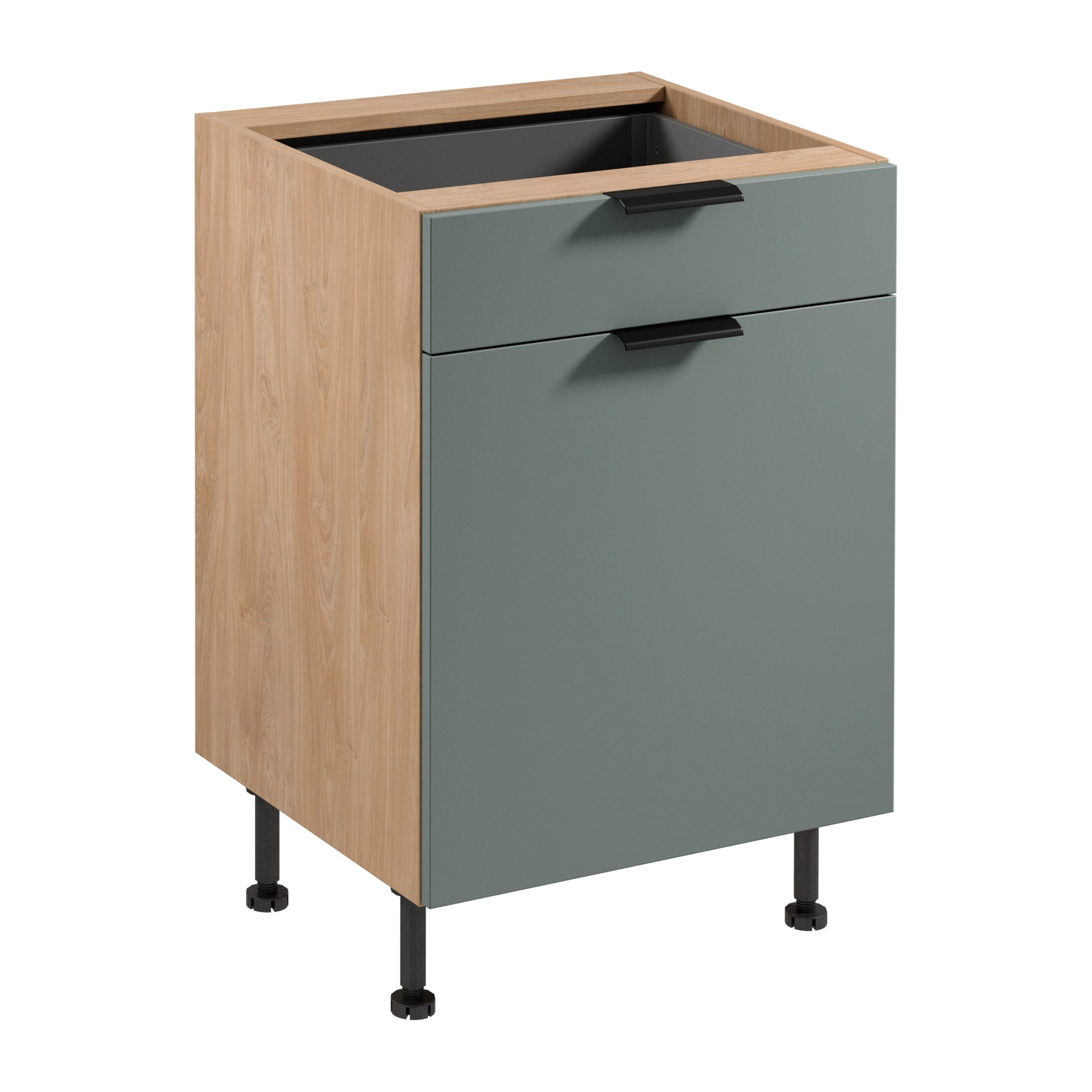 UNTERSCHRANK D60S1 P/L AX – Sorento Grün Sonoma Eiche – Grün / Sonoma Eiche - Sonoma Eiche/Grün, Holzwerkstoff (60/87/52cm) - ROYAL24_MARKT