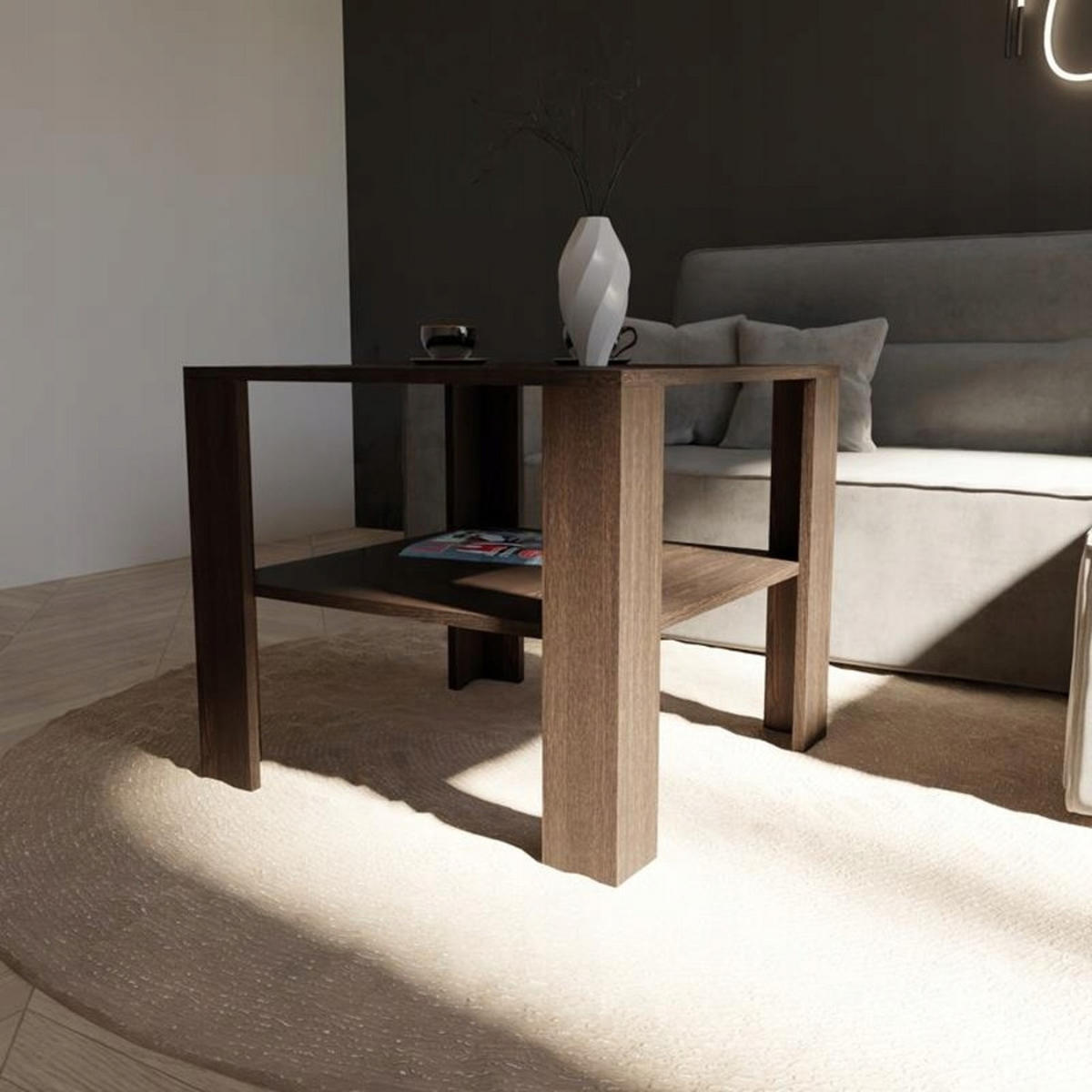 COUCHTISCH HOCH EX3 Wenge 68/68/60 cm - Wengefarben, Holzwerkstoff (68/68/60cm) - Matkam Möbel