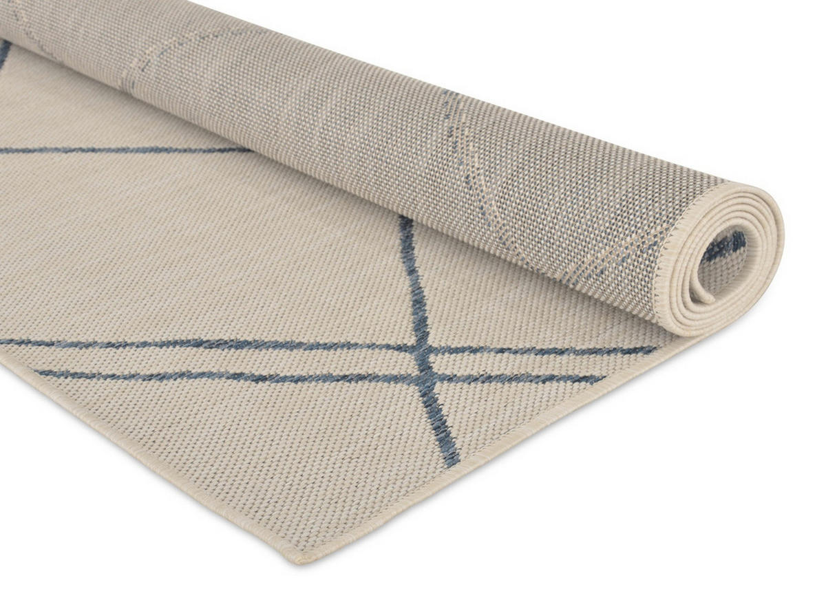 OUTDOOR-TEPPICH Terrace Weiß/Azurblau 80x150 cm - Multicolor, Textil (80/150cm) - Vercai Rugs