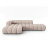 ECKSOFA modular links Lupine aus Chenille-Stoff beige 5 Sitzplätze - Beige, Textil (177/299cm) - Micadoni