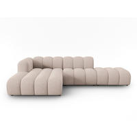 ECKSOFA modular links Lupine aus Chenille-Stoff beige 5 Sitzplätze - Beige, Textil (177/299cm) - Micadoni