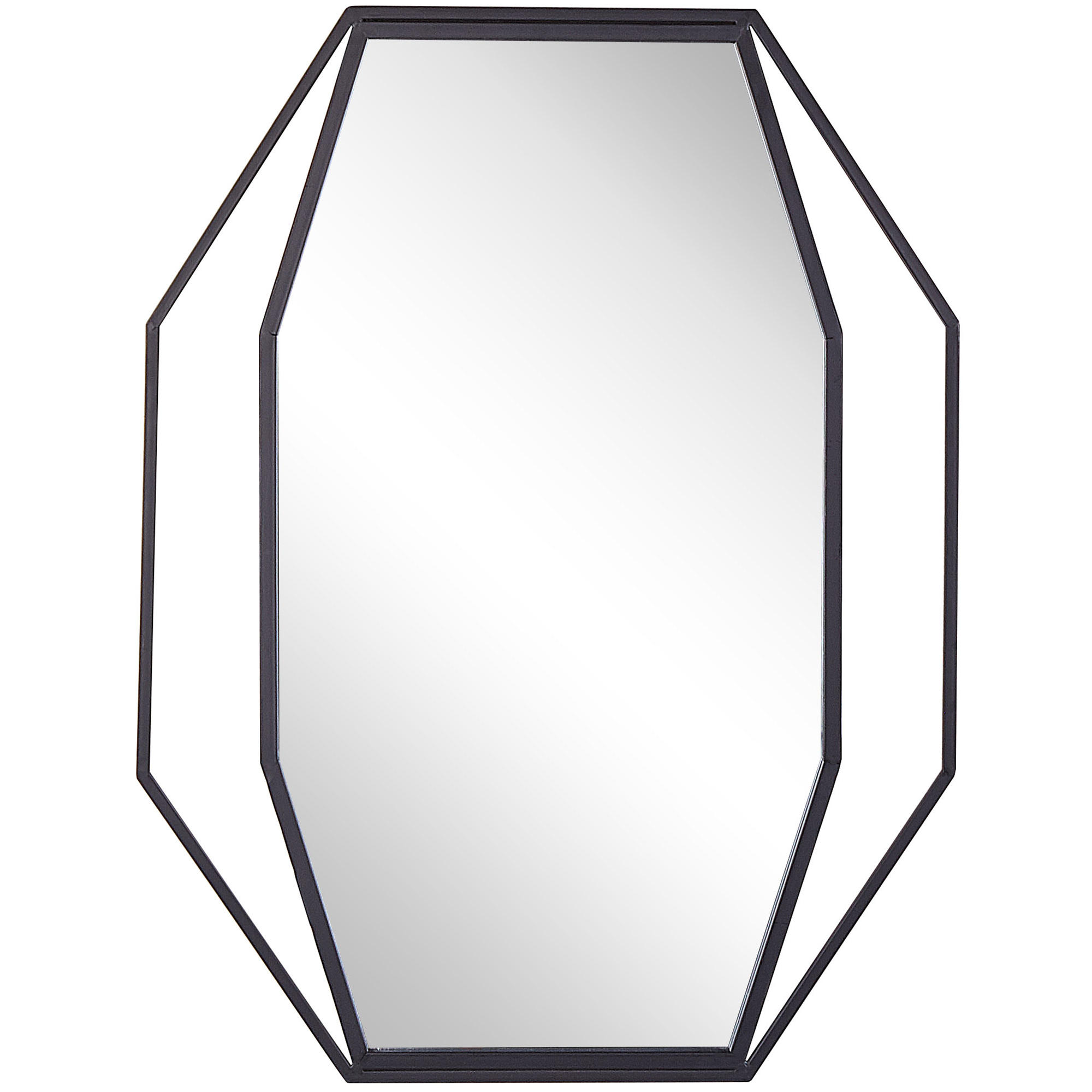 WANDSPIEGEL graphitgrauachteckig 80/60 cm Nire - Grau, Metall (60/80/3cm) - Beliani