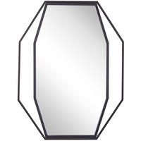 WANDSPIEGEL graphitgrauachteckig 80/60 cm Nire - Grau, Metall (60/80/3cm) - Beliani