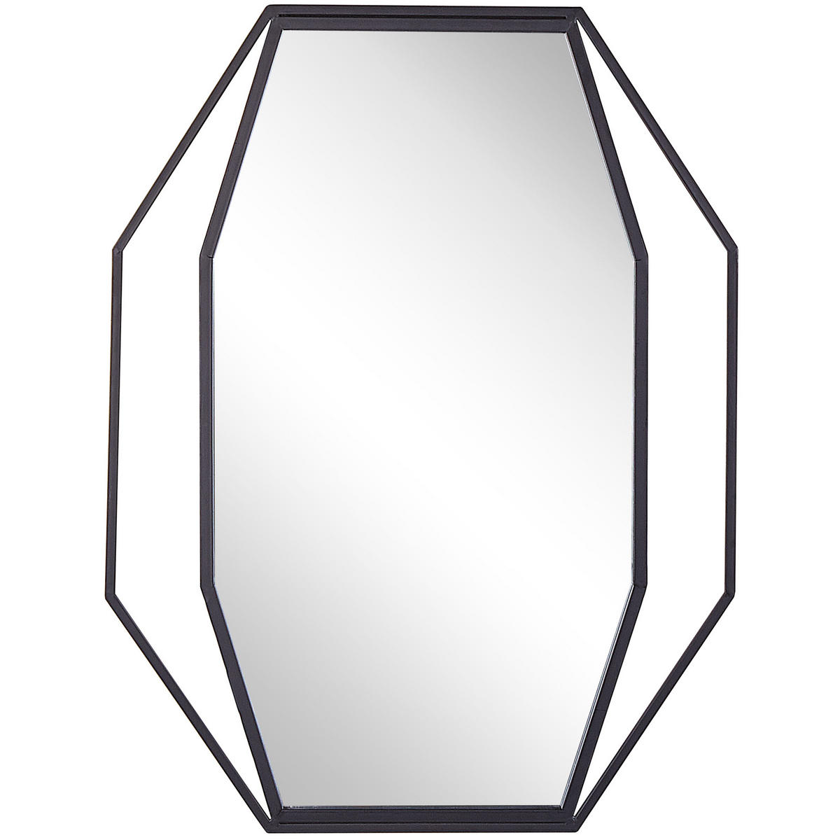 WANDSPIEGEL graphitgrauachteckig 80/60 cm Nire - Grau, Metall (60/80/3cm) - Beliani